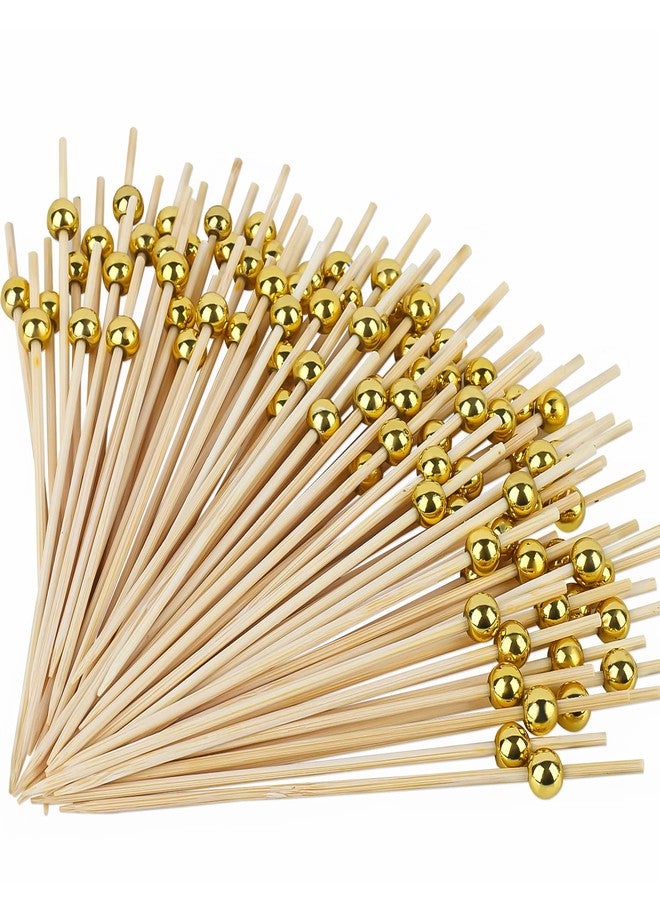BEDEONE 200 Pcs Cocktail Picks for Drinks, Fancy Toothpicks for Appetizers, Bamboo Cocktail Picks for Appetizers, Cocktail Toothpicks Cocktail Skewers Appetizer Picks for Party - 4.7 Inch - Image 1